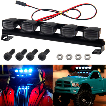 HIRCQOO RC LED Light Bar Roof LED Lamp Body Shell Roof Light Compatible with Traxxas TRX-4 Axial SCX10 II 90046 RC4WD D90 D110 1