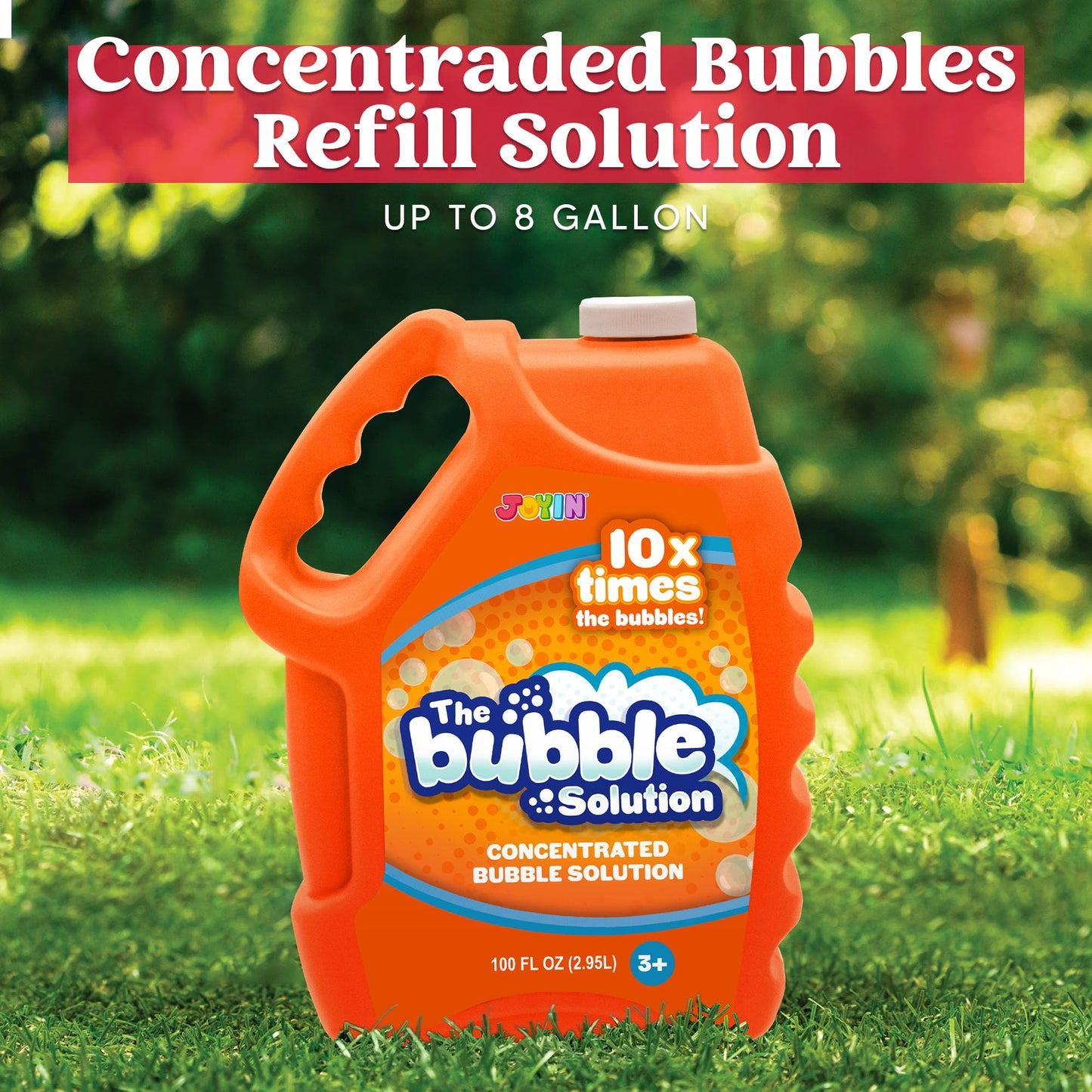 JOYIN 100 Oz Concentrated Bubble Solution (up to 8 Gallon) for Large Party in Summer Celebrations  Party Favor  Bubble Summer Toy  Classroom Prizes  Easter (Orange)