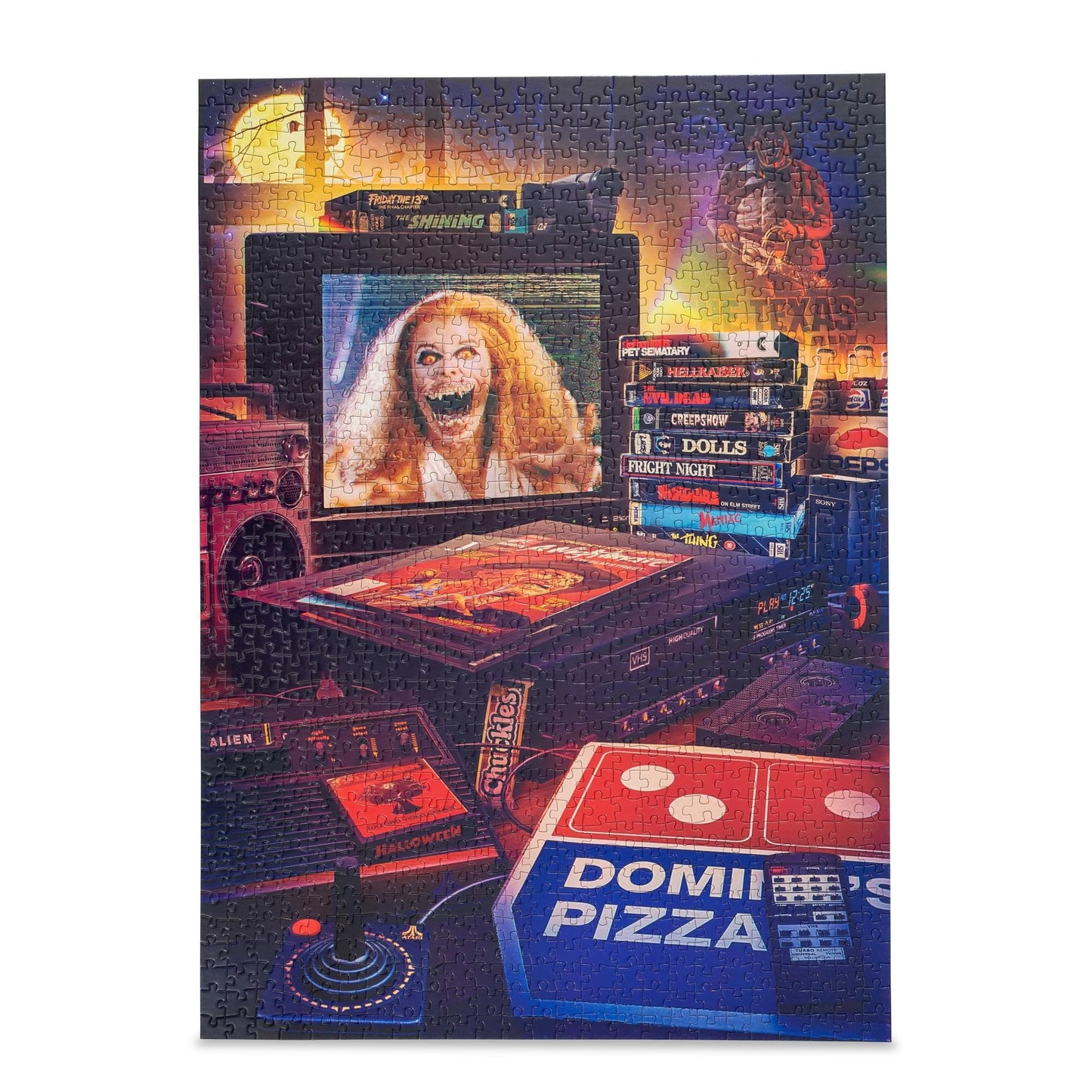 Halloween Pizza Party 1000-Piece Jigsaw Puzzle By Rachid Lotf | Fun Brain Teaser, Toys & Games | 28 X 20 Inches