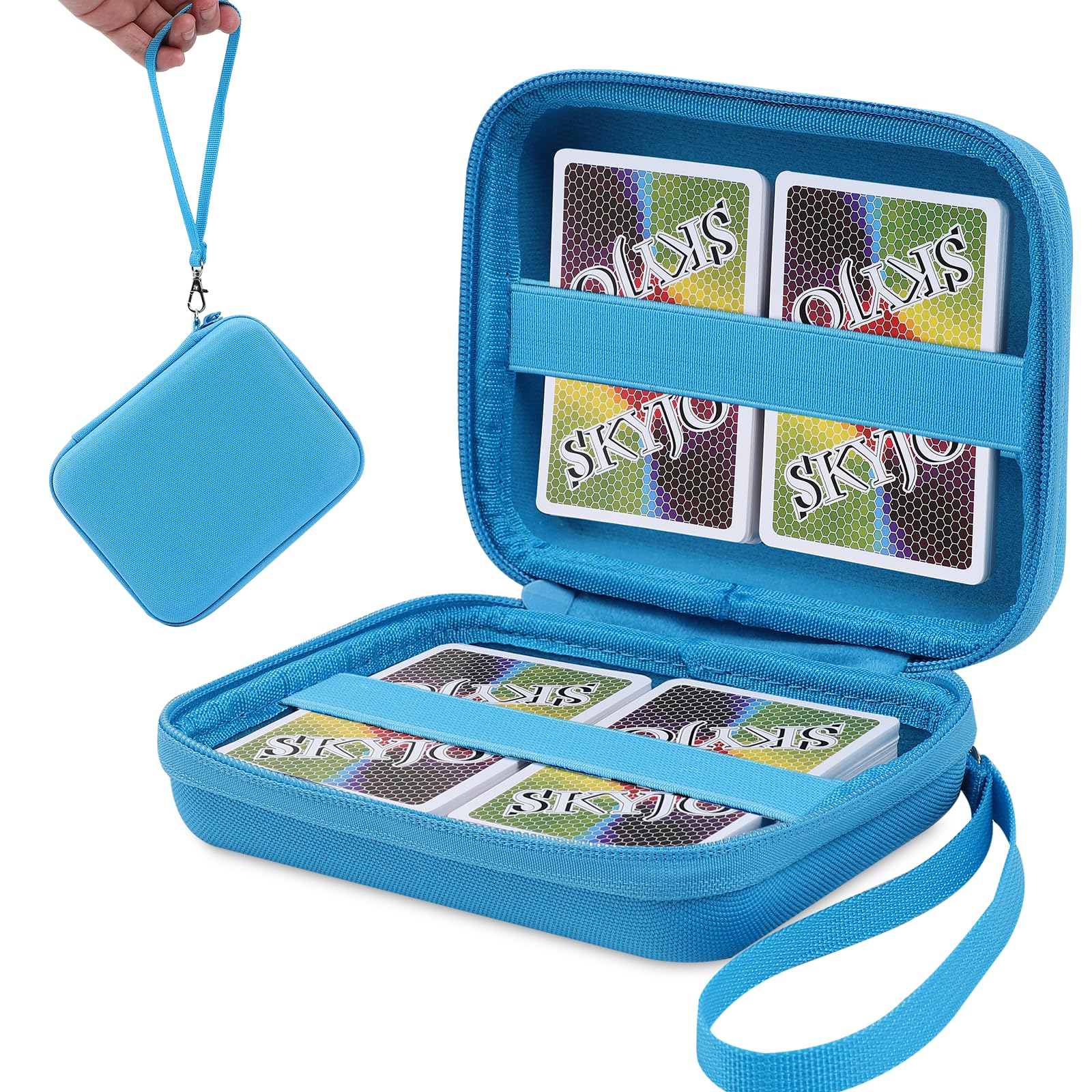 Tombert Carrying Case For Ptcg Trading Cards, Hard-Shell Storage Box Fits Magic Mtg Cards And Ptcg, Holds 300+ Cards(Blue)