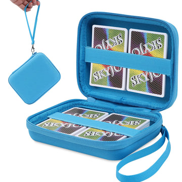 Tombert Carrying Case For Ptcg Trading Cards, Hard-Shell Storage Box Fits Magic Mtg Cards And Ptcg, Holds 300+ Cards(Blue)