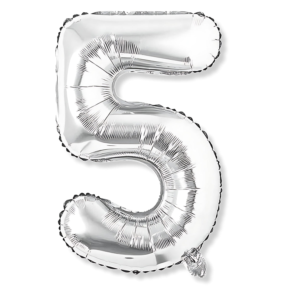 Flyloons 5 number Silver Foil Balloon 16 inch Size Birthday Decoration Items Pack of 1 | 5th Year Balloons | Five