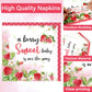 Qyeahkj 100 Pcs Strawberry Baby Shower Party Plates Napkins Forks Supplies Set Sweet Berry Tableware Party Supplies A Berry Swee