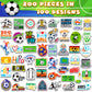 Wakemoodei Soccer Stickers 200Pcs Soccer Sports Stickers For Boys, Waterproof Vinyl Stickers For Water Bottles, Kids Stickers So