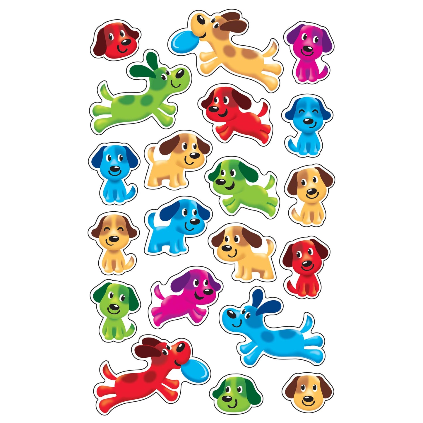 Trend Enterprises Large Multicolor Puppy Pals Stickers, 160 Count, Paper, Model T-46347, Classroom Incentives