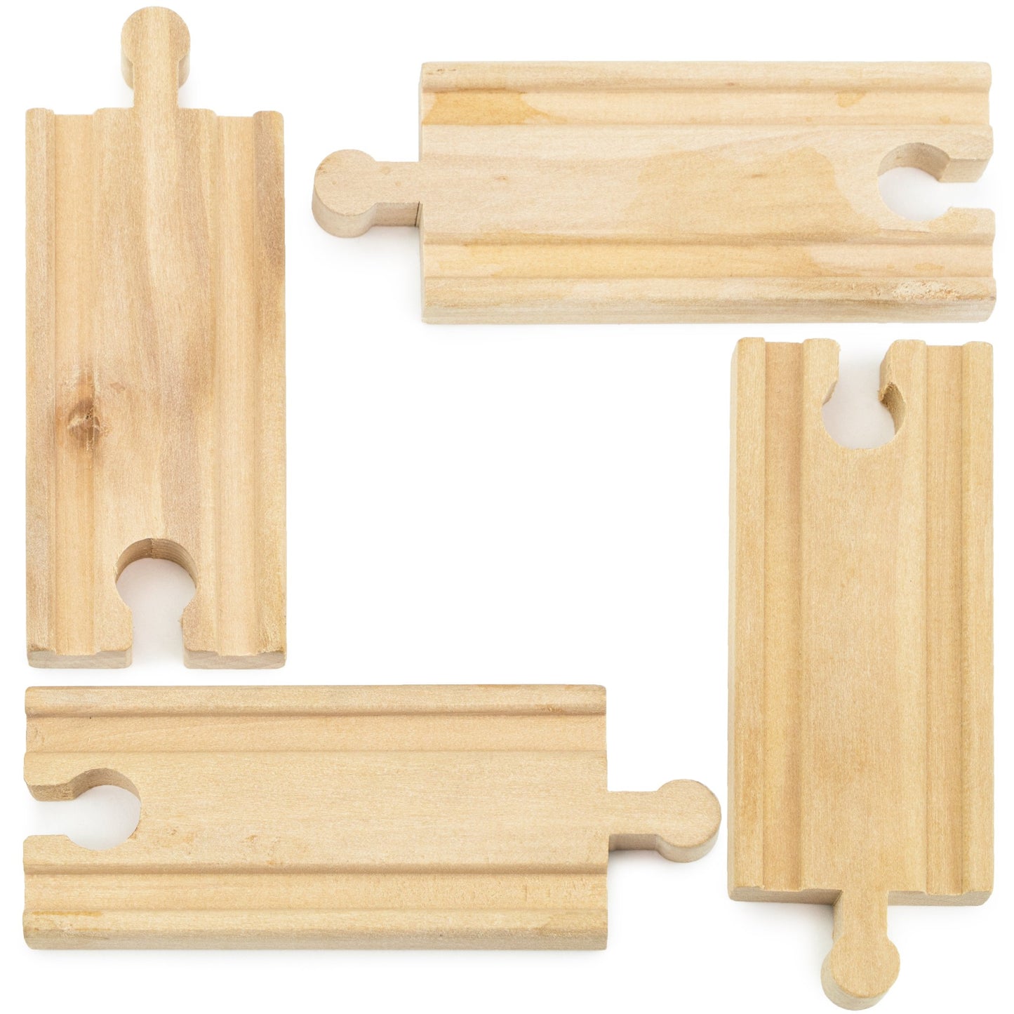 Conductor Carl Wood Train Track Expansion Packs| Compatible with Most Train Tracks| 3.5'' Straight Tracks -1 Count (Pack of 4)