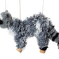 Artisan Owl Raccoon Marionette Puppet - Soft Yarn Body with Wooden Feet, Detachable Strings