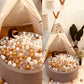 Realhaha Pit Balls Pack Of 100-2.18 Inches Bpa Free Hollow Soft Plastic Ball For Kids Home Birthday Party Tent Summer Water Bath Toy, Brown White Clear