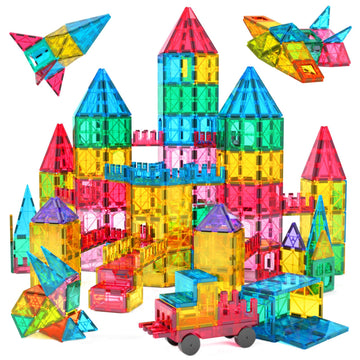 Jasonwell 65Pcs Magnetic Tiles Building Blocks Set For Boys Girls Preschool Educational Magnet Construction Kit Stacking Stem Toys Christmas Birthday Gift For Kids Toddler 3 4 5 6 7 8 9 10 + Year Old