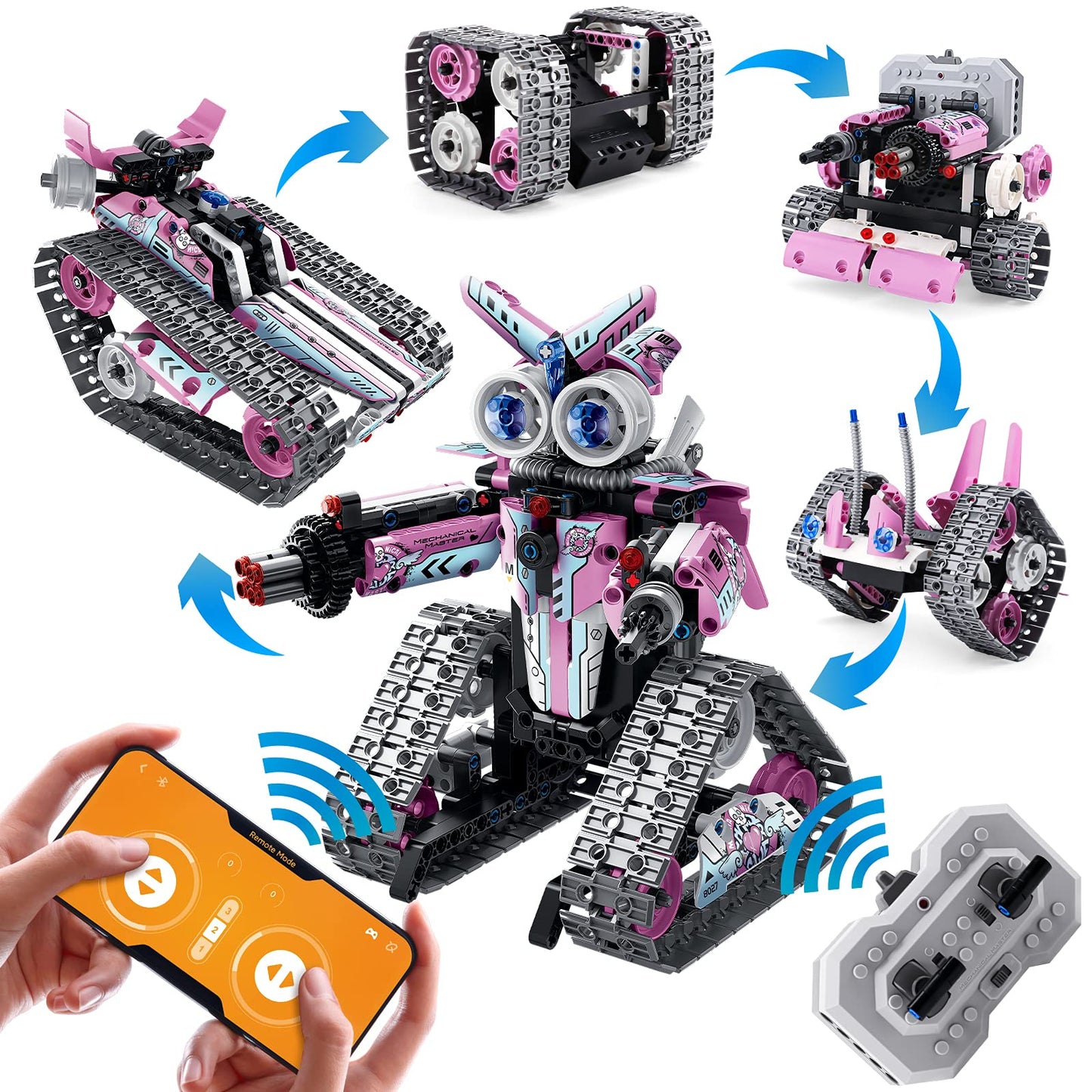 Amy&Benton Girls Remote Control Robot Building Kit Stem Pink Robot Kit With App For 7 8 9 10 11 12 Year Old Girls Birthday Gifts