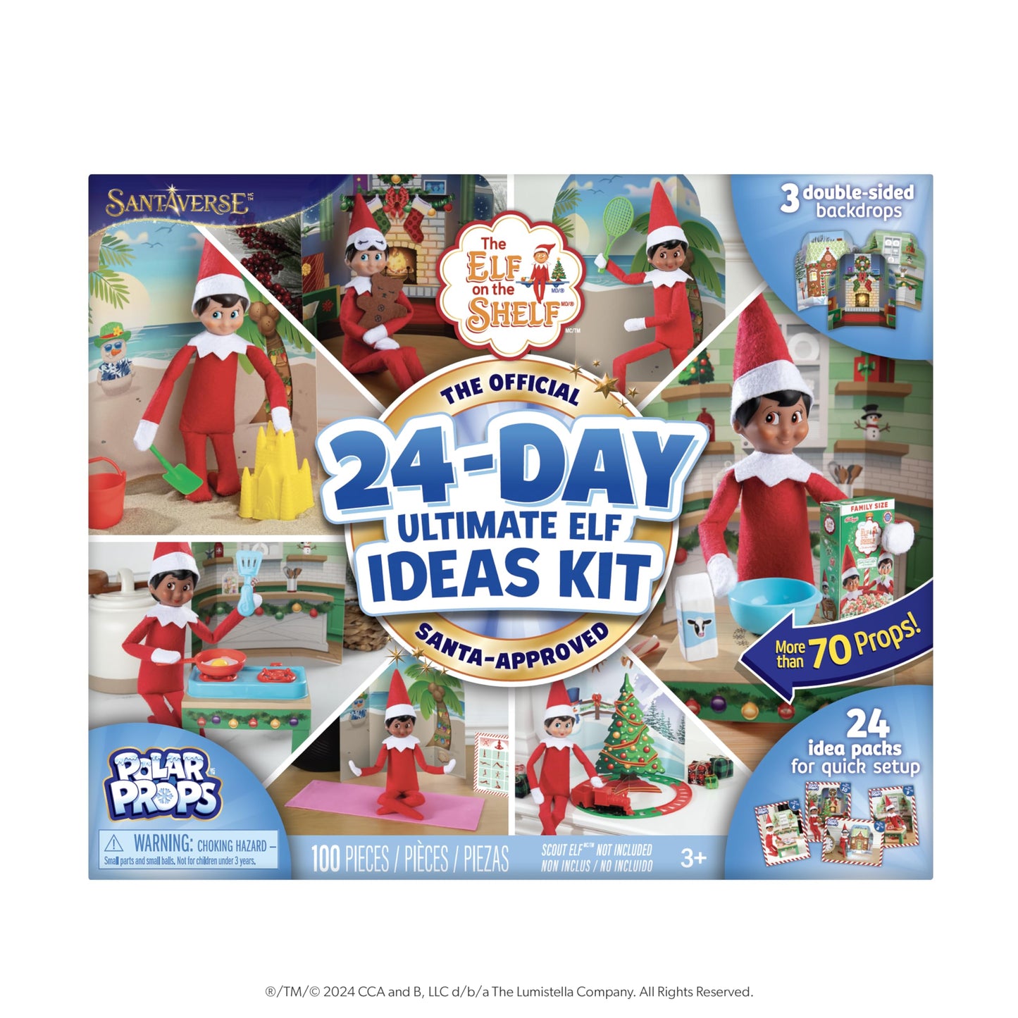 The Elf on the Shelf 24-Day Ultimate Kit - Official Elf Accessories with 70+ Props, Idea Cards, and Backdrops - Easy Elf on The 