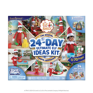 The Elf on the Shelf 24-Day Ultimate Kit - Official Elf Accessories with 70+ Props, Idea Cards, and Backdrops - Easy Elf on The 