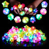 CCINEE 24Pcs Light Up Rings Flashing Assorted Colorful LED Rubber Bumpy Jelly Rings Glow in Dark Finger Toys for Party Supplies 