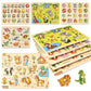 edutree Wooden Peg Puzzle for Toddlers 2-4, 5 Pack Montessori Toys Learning Educational Puzzles for Kids Girls Boys 2 3 4 Yesrs 