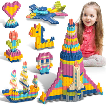 Tigerhu Kids 1120Pcs Building Blocks Set Educational Stem Building Toy, Construction Block Toys Set Learning Playset Kit For Boys Girls, Child Brain Development Preschool Kindergarten Toy Age 3+