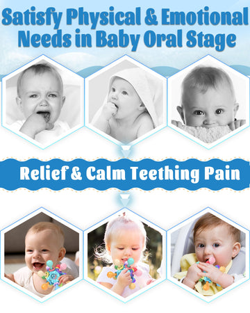 Baby Montessori Teething Toys For 0-6 6-12 Months, Baby Rattle Chew Sensory Toys For Babies 0 3 6 9 12 18 Months, Baby Teether N