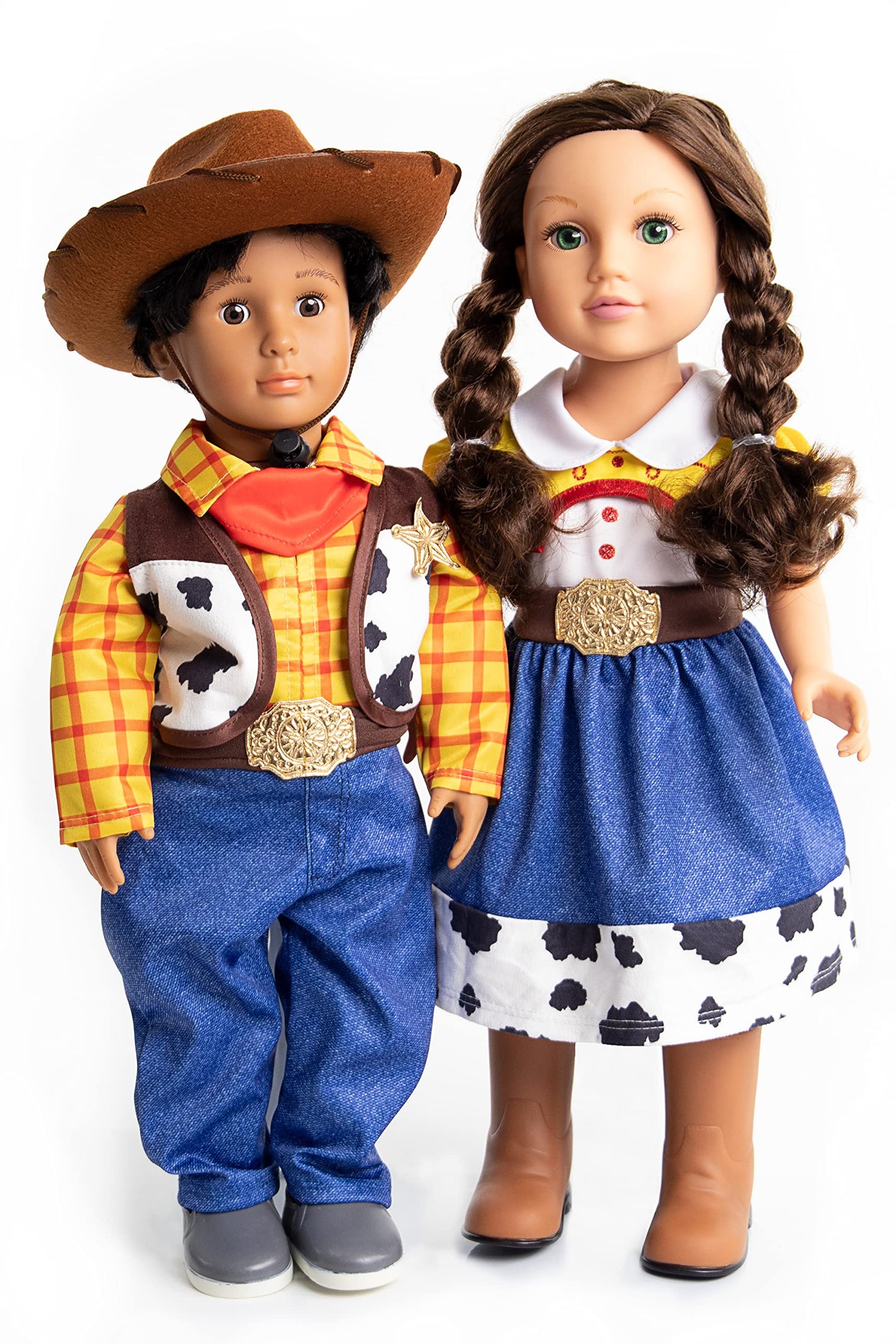 Little Adventures Cowgirl Doll Clothes With Hat (Doll Not Included) - Machine Washable Child Pretend Play And Party Doll Clothes With No Glitter