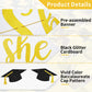 She Believed She Could So She Did Banner Decorations - Gold Glitter She Did It 2024 Garland Graduation Bunting Banner, Congrats