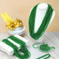 72 PCS Metallic Green Bead Necklaces, 33 Inch 7 mm Mardi Gras Beads Bulk Round Beaded Necklaces Costume Necklace for Mardi Gras