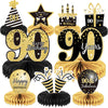9 Pieces 90Th Birthday Decoration 90 Th Birthday Centerpieces For Tables Decorations Cheers To 90 Years Honeycomb Table Topper For Men And Women Nighty Years Party Decoration Supplies (90Th)