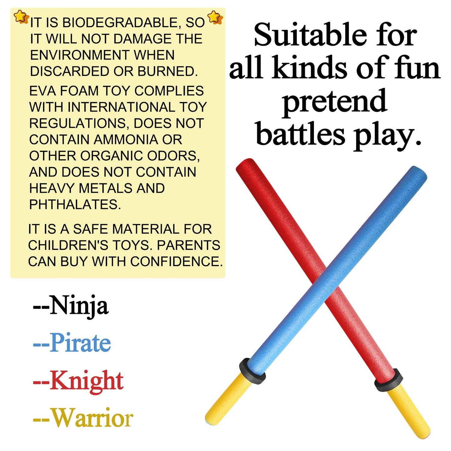 Foam decorative replica blades for Kids - 17 Inch decorative replica blade Foam  Toy 8 Pack - Kids Toy decorative replica blade Pretend Play Toy Set - Foam decorative replica blade Party Supplies Gift Toys for Boys & Girls