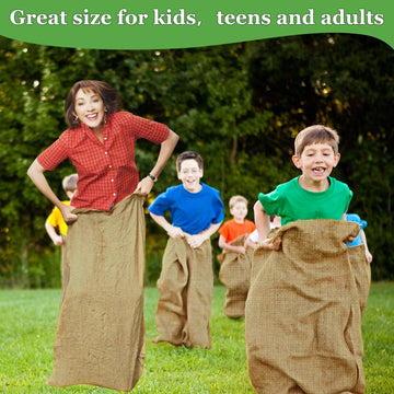 Cwlakon 6 Pack Large Burlap Potato Sack Race Bags For Kids Adults, Field Day Family Reunion 4Th Of July Easter Halloween Game, O