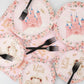 96 Pcs Princess Party Plates And Napkins Party Supplies Pink Floral Princess Party Tableware Set Princess Party Decorations Favo