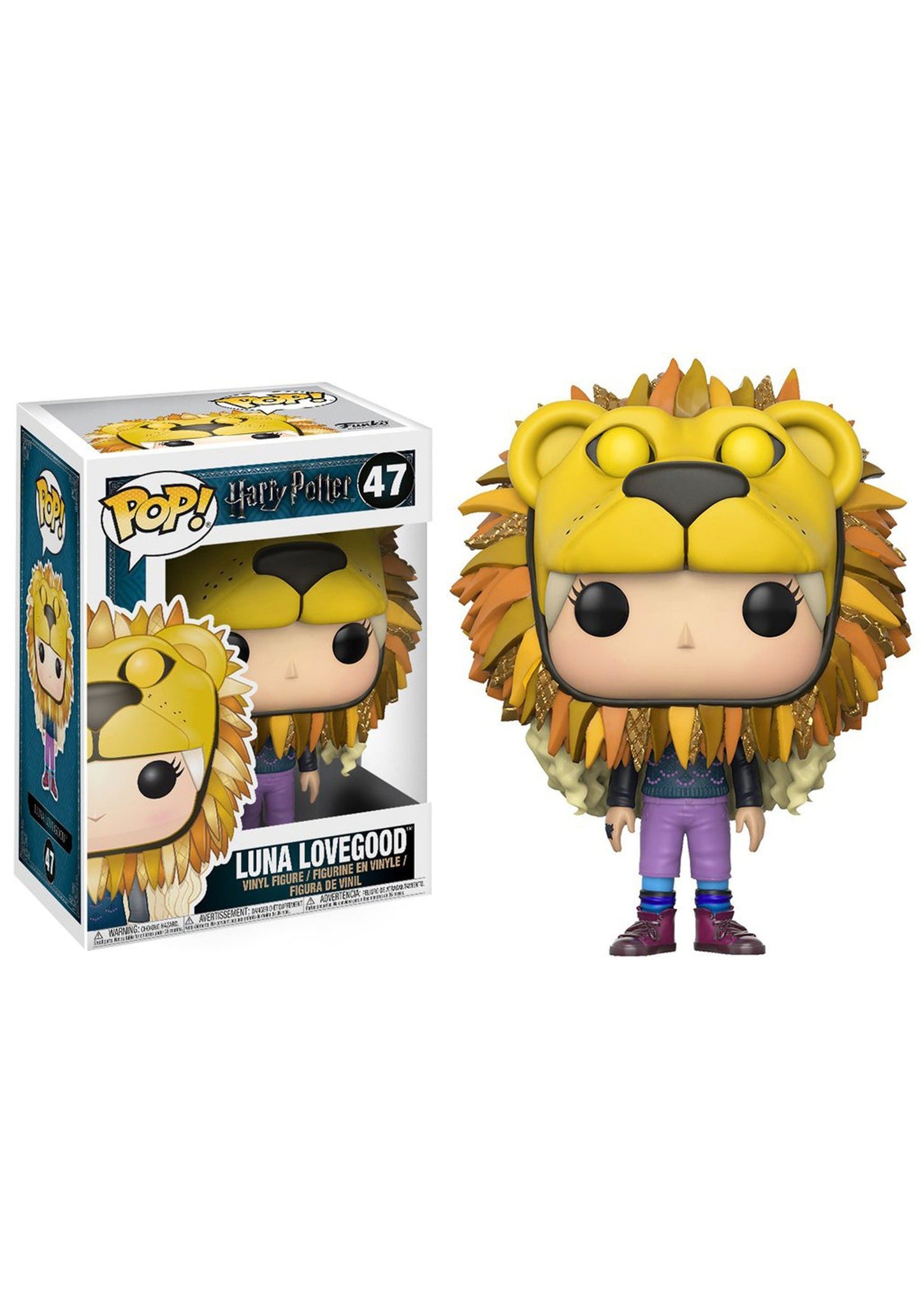 Funko Pop Movies Luna Lovegood Collectible Figure with Lion Head, Model 14944, Plastic Material