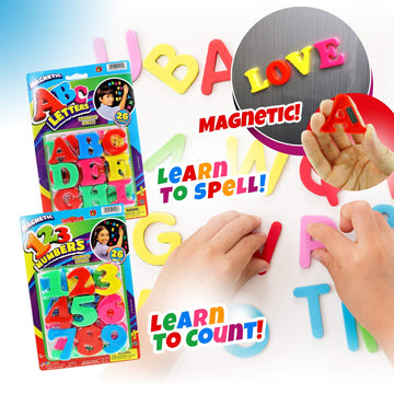 Ja-Ru Magnetic Letters And Numbers (2 Pack) Fun Colorful Fridge Magnets For Kids. Counting Number & Alphabet Learning Toys. Preschool & Kindergarten School Supplies. 1405-2P