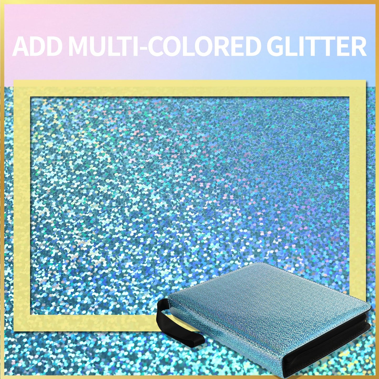 Dosanlues 9 Pocket Card Binder - 1080 Double Sided Pocket PU enhanced Zip Trading Card Binder Collectible Card Albums for MTG  TCG  Sports Cards  Game Cards - Blue