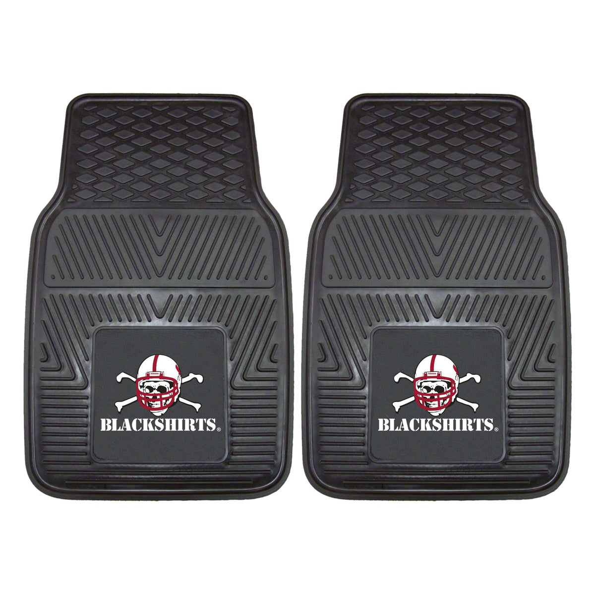 FANMATS 10716 Nebraska Cornhuskers 2-Piece Heavy Duty Vinyl Car Mat Set, Front Row Floor Mats, All Weather Protection, Universal