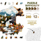 Wooden Puzzles for mature-themeds - Bear and Nature Wooden Jigsaw Puzzle - Unique Animal Shaped Wood Puzzles mature-themed - Christmas Birthday Gifts for mature-themeds/Friends/Family - 240pcs 13.3 * 13.5in