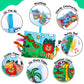 2 Pcs Soft Cloth Baby Books 0-6 Months High Contrast Sensory Baby Toys 6 To 12 Months Crinkle Touch Feel Teething Carseat 9 18 M