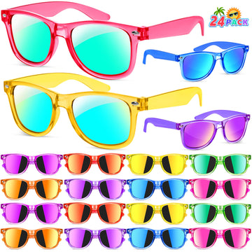 Giftinbox Kids Sunglasses Bulk, 24Pack Translucent Sunglasses For Kids Boys Girls Age 3-8, Valentines Day Gifts For Kids, Birthday Party ,Beach, Pool Party Favor