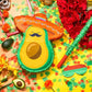 Avocado Piata Mini Sombrero Hats Mexican Fiesta Game Favors with Piata Stick Blindfold Confetti Set, 15.4 x 13 x 3 Inch