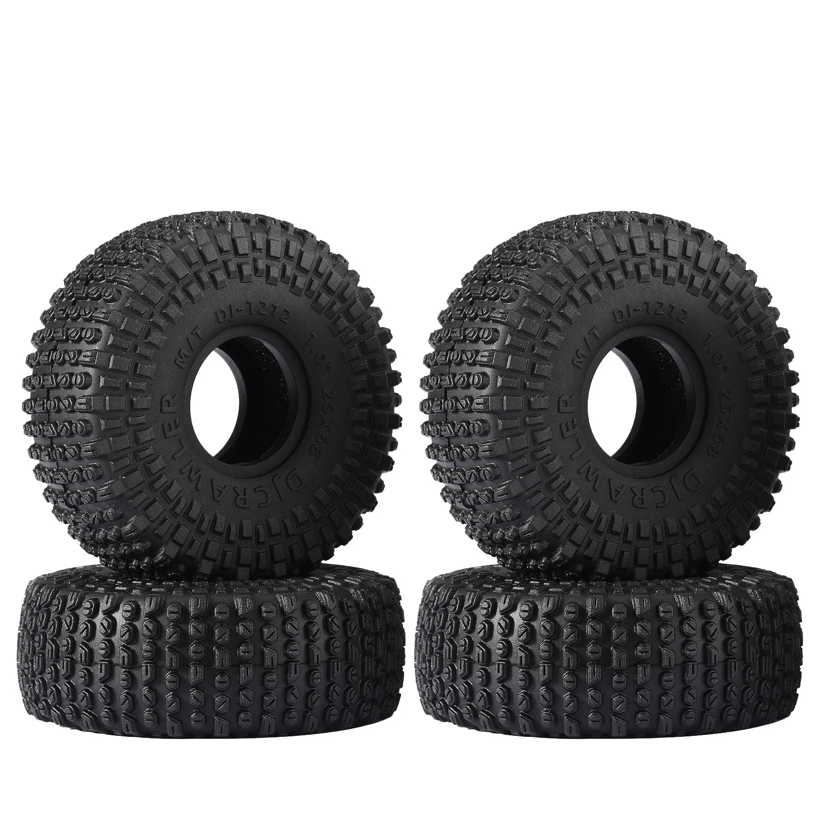 Djcrawler Super Soft Sticky 1.0 Wheel Tires Mud Stud Tires 68 * 25Mm For Trx4M 1/18 1/24 Rc Crawler Axial Scx24 Fms Fcx24 Rc Car