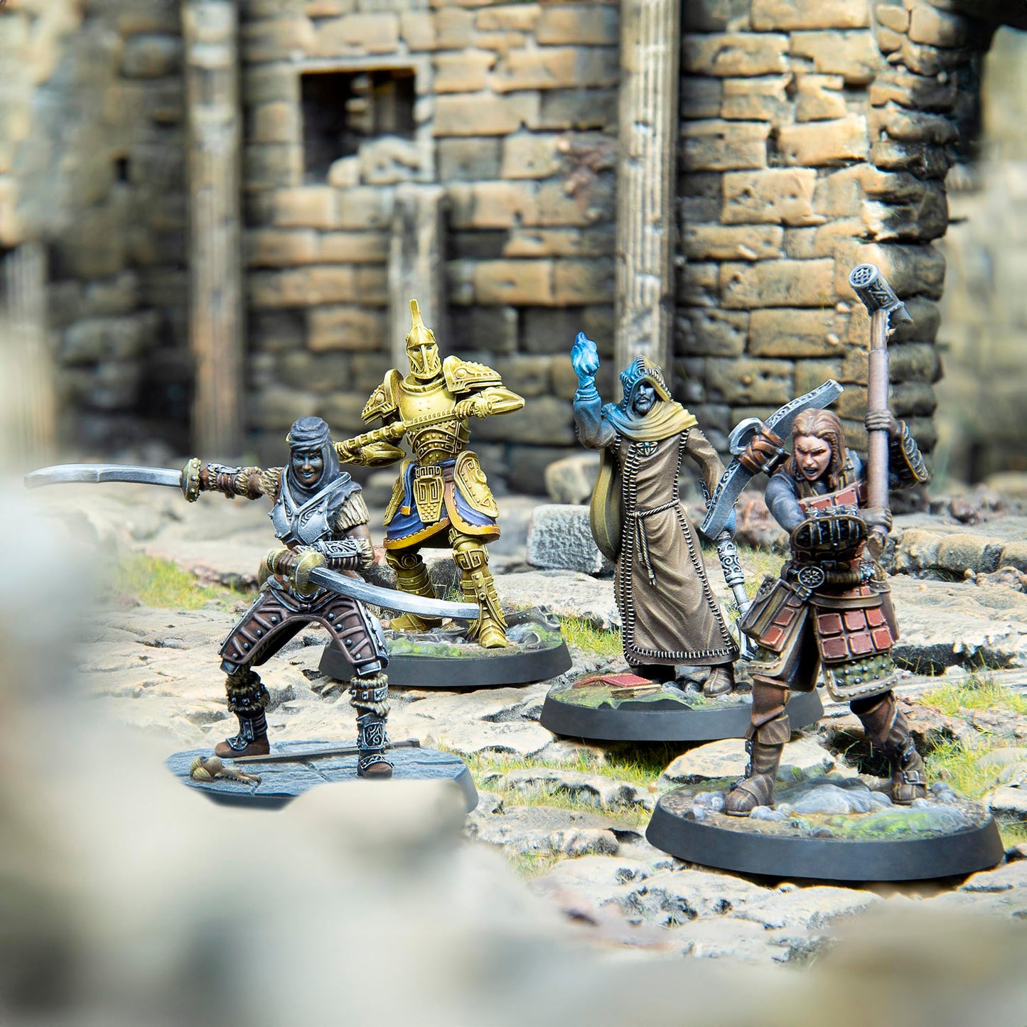Modiphius Entertainment: The Elder Scrolls: Call to Arms - Adventurer Veterans - 4 RPG Miniatures  Unpainted Resin Figures  Officially Licensed