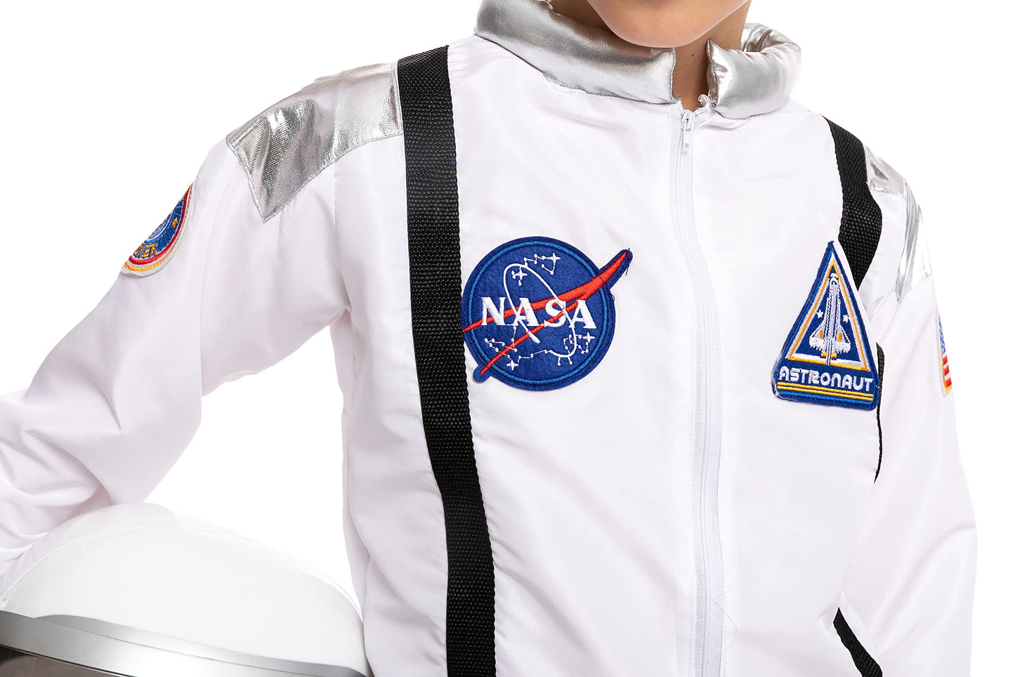 Spooktacular Creations Halloween Astronaut Costume For Kids, Unisex White Astronaut Outfit Set With Helmet, Toddler Pilot Jumpsu
