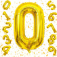 Flyloons 0 number Golden Foil Balloon 16 inch Size Birthday Decoration Items | 1st Year Balloons | Zero