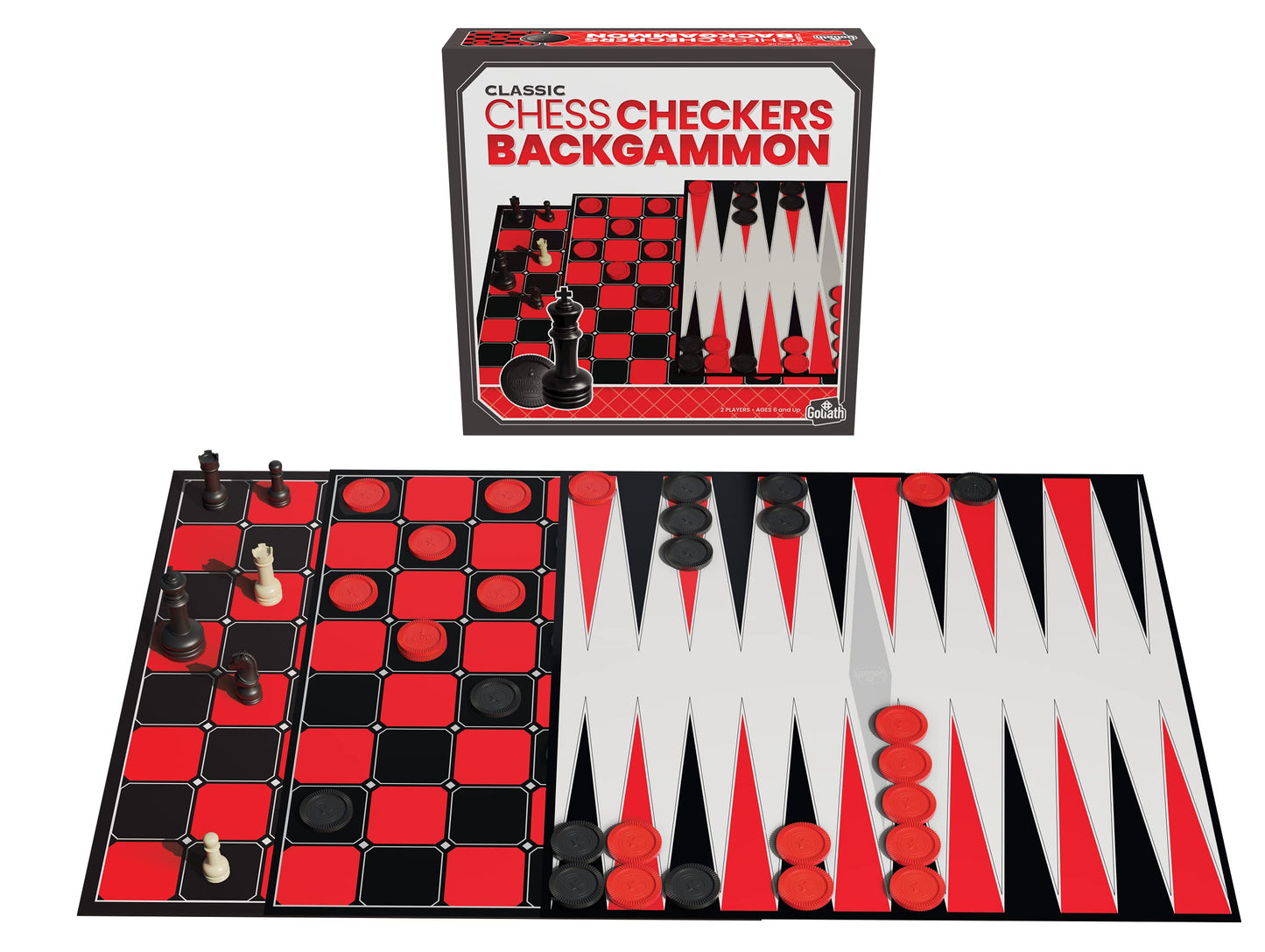 Classic Games - Chess/Checkers/Backgammon - Versatile Set Of 2 Player Strategy Games By Goliath