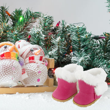Bencailor 3 Pairs 18 Inch Doll Shoes Boots Dolls Snow Boots Accessories For 18 Inch(Blue White Rose Red)