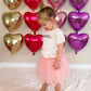 Pink Heart Shaped Balloons Pack Of 12,18 Inch Silver Love Valentine Balloons Purple Heart Romantic Balloons For Valentines Day P