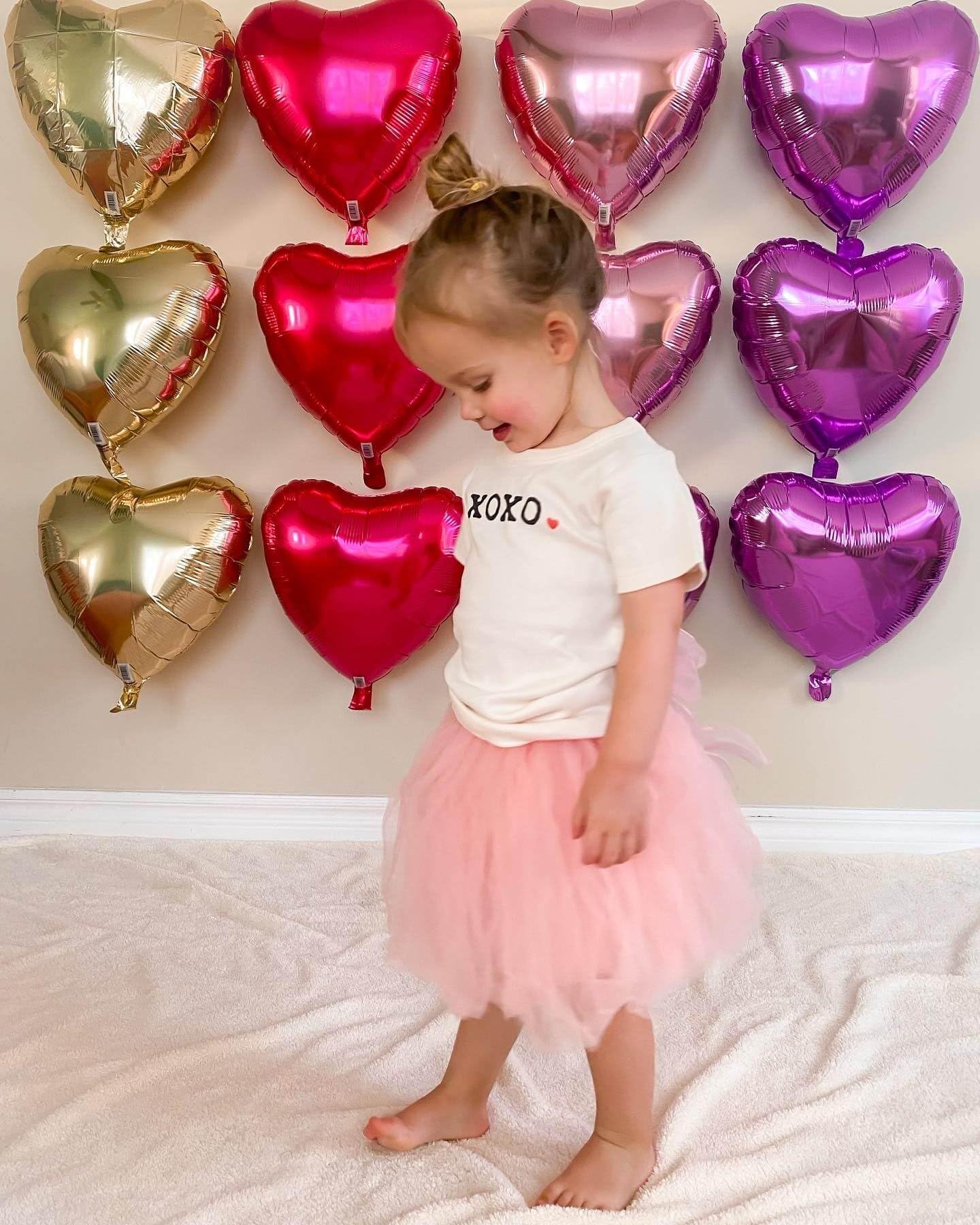 Pink Heart Shaped Balloons Pack Of 12,18 Inch Silver Love Valentine Balloons Purple Heart Romantic Balloons For Valentines Day P