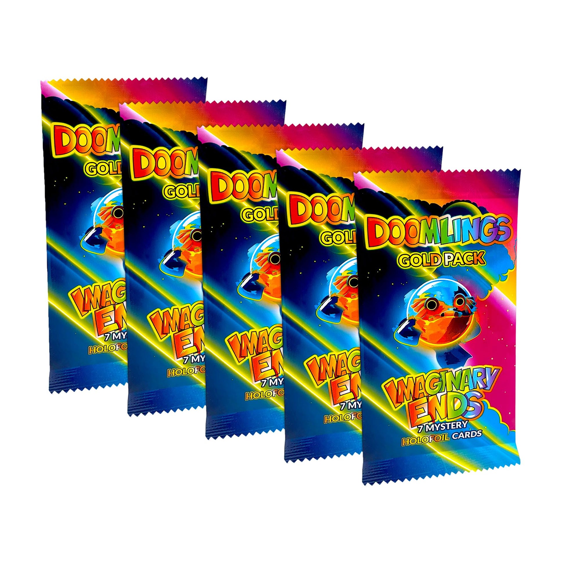 Doomlings Card Game: Imaginary Ends Expansion - Collectible Mystery Holofoils Gold Pack | Strategy Game for Kids  Teens & mature-themeds | 2-6 Players  Ages 7+ (35 Holofoils)