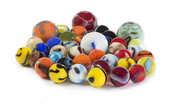 Ader Products My Toy House Glass Marbles Bulk, Set Of 40, (36 Players And 4 Shooters) Assorted Colors, With Game Marbles Rules