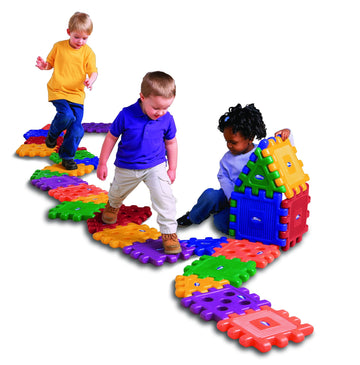 Careplay Oversized Waffle Blocks - 32 Piece Set, Connecting Building Blocks For Kids, Lightweight 12X12 Inch Design, Molded Polyethylene Plastic, Easy To For Kids To Hold, 10 Year Warranty
