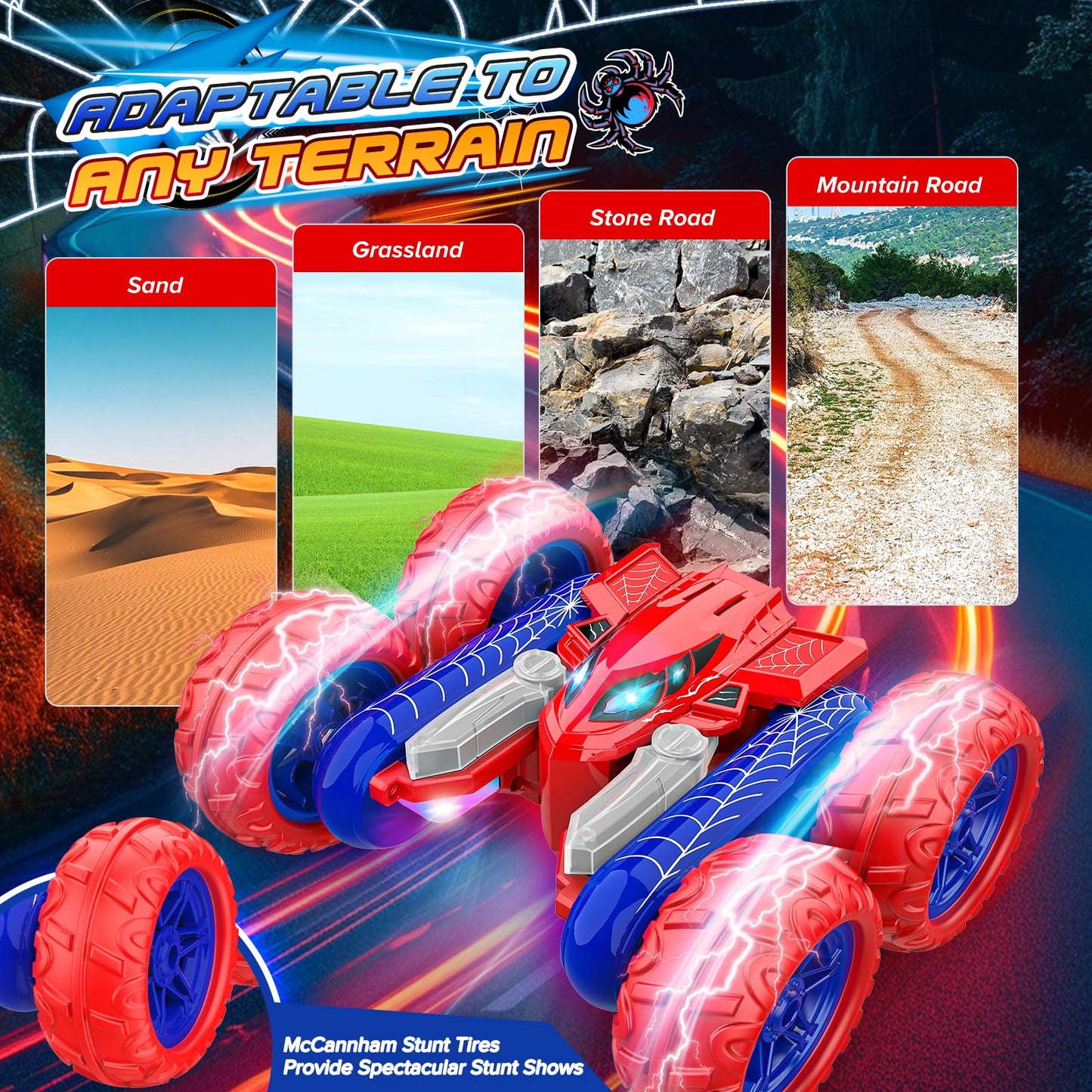 Remote Control Car Toys: Double Sided RC Cars Outdoor Toy for 4 5 6 7 8 9 10 Year Old Boys Girls Ages 5-7 Easter Birthday Gifts