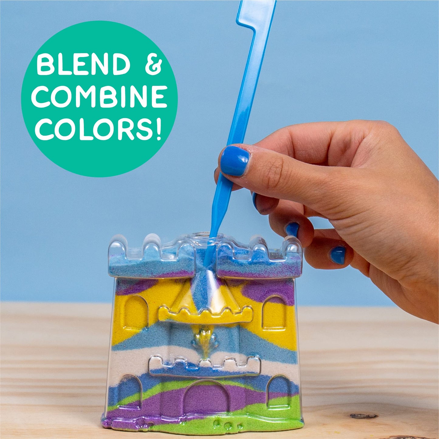 Made By Me Underwater Sand Art Kit, 6 Ocean-Themed Bottles, 8 Sand Colors, Glitter, Funnel, DIY Activity for Kids Ages 6-9