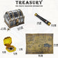 177 Pieces Kids Pirate Treasure Chest Treasure Hunt Kit Lockable Vintage Pirate Treasure Chest Toy Set Gold Plastic Compass Pira