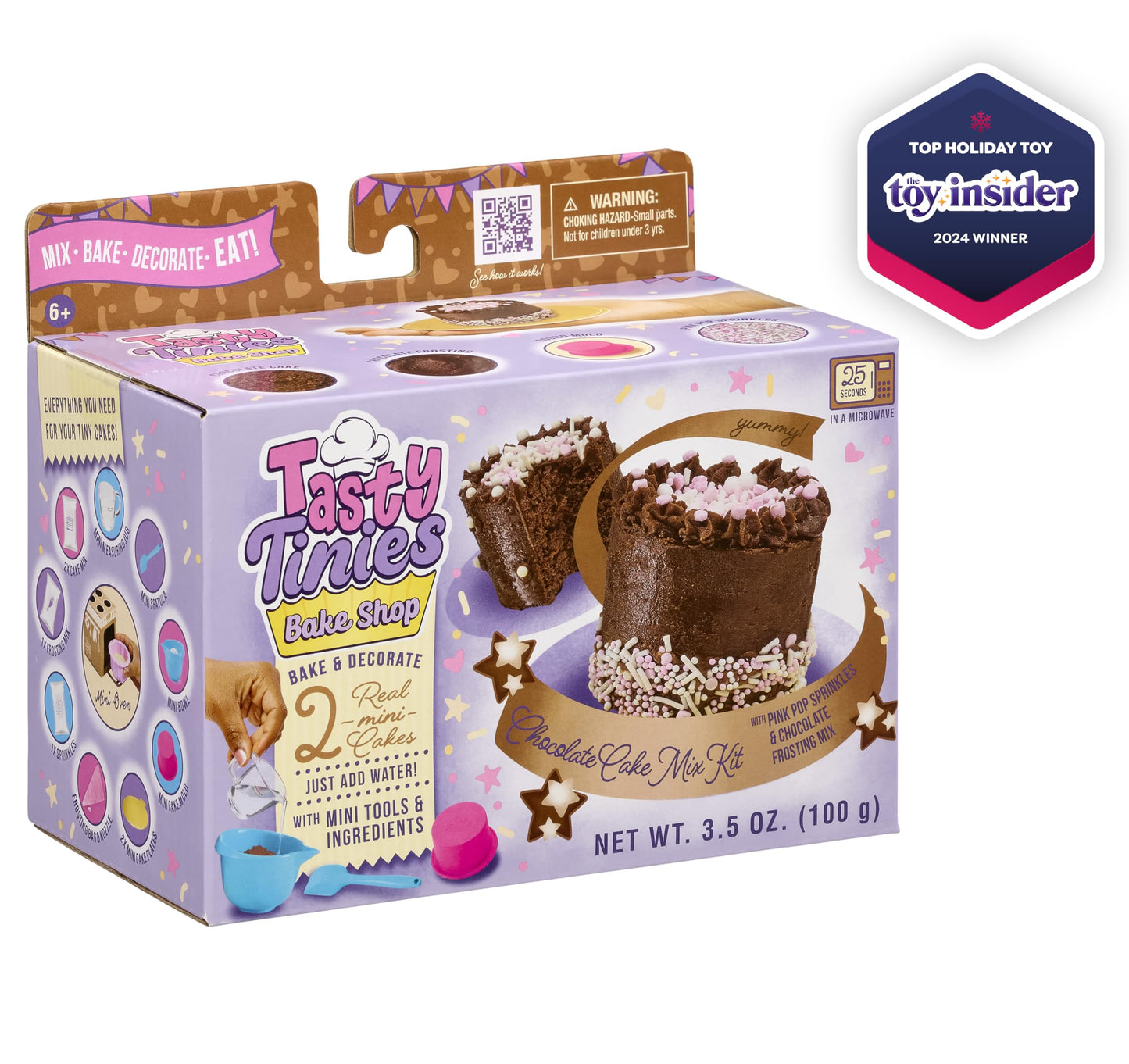 Goliath Tasty Tinies Bake Shop Chocolate Cake Mix Kit with Pink Pop Sprinkles & Chocolate Frosting Mix | Bake & Decorate 2 Real